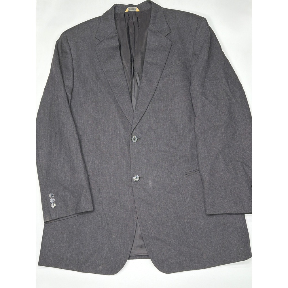 Donna Karan New York Mens Charcoal Gray Two Button Blazer Sport Coat Italy 38/44